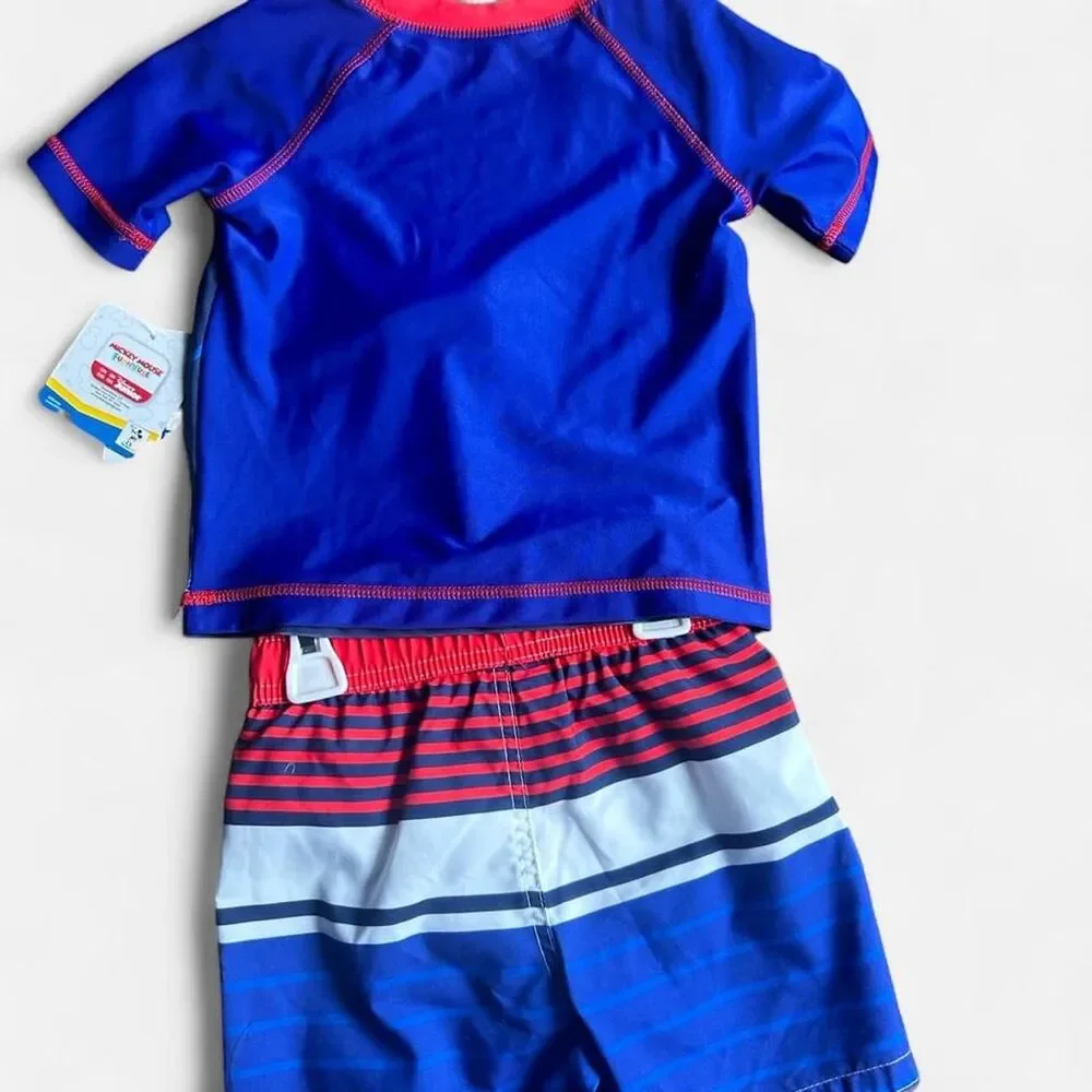 Kid's Disney's Mickey Swim Trunks and Shirt